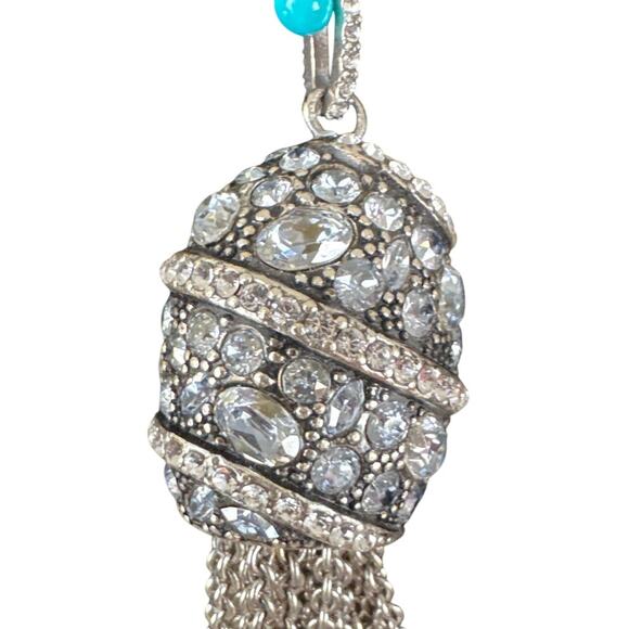 Retired Brighton TRUST YOUR JOURNEY Sky Blue Crystal Tassel Pendant - Picture 2 of 4